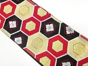 アンティーク　重ね亀甲に桐模様織り出し袋帯（着用可）